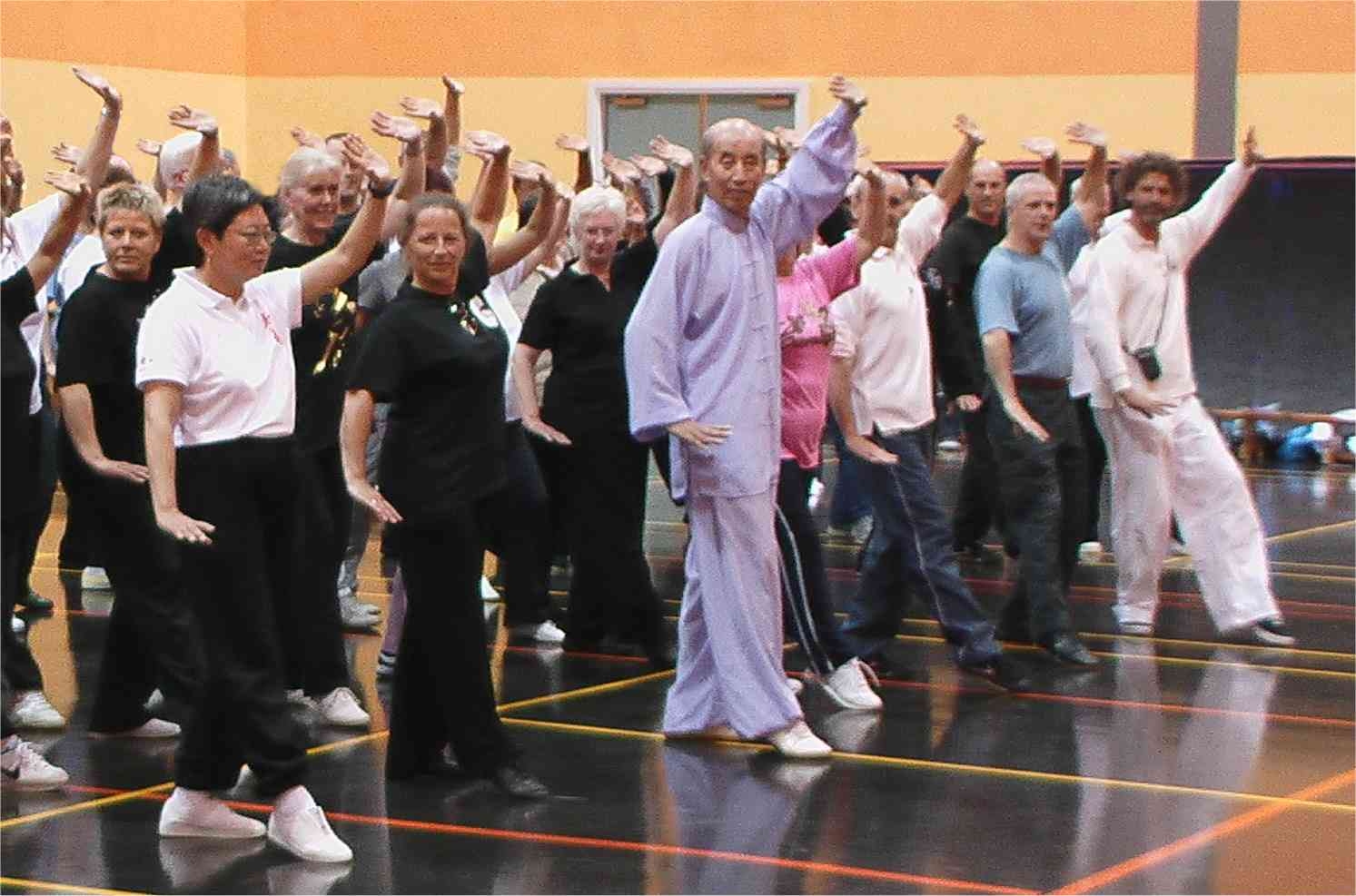 Professor Zhang leads the group in Glasgow 2003